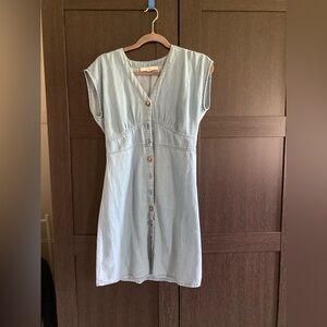 LOFT Chambray Button-Down Midi Dress